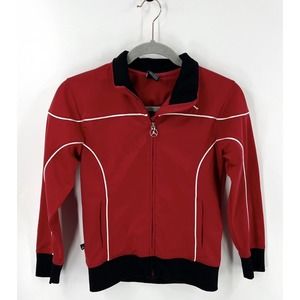 Air Jordan Boys Track Jacket Size Small (8-10) Red Black Jumpman Athletic Zip Up